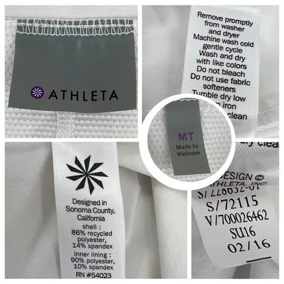 Athleta (Medium Tall - EUC) White Pleated Tennis Skirt with attached shorties - Picture 2 of 8